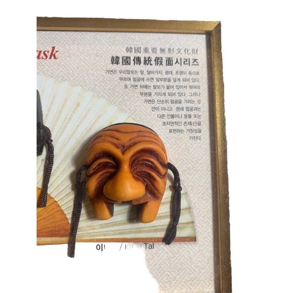 Vtg Korean Traditional/Folk Art Masks Framed Shadowbox Wall Hanging-Handmade Dec - Picture 5 of 6